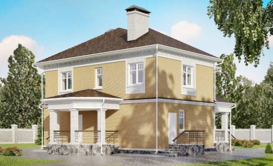 160-001-Л Проект двухэтажного дома, небольшой коттедж из пеноблока Липецк | Проекты домов от House Expert