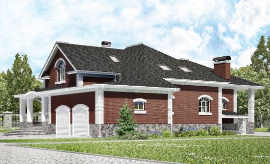 600-001-П Проект трехэтажного дома мансардой, гараж, классический дом из блока Елец | Проекты домов от House Expert