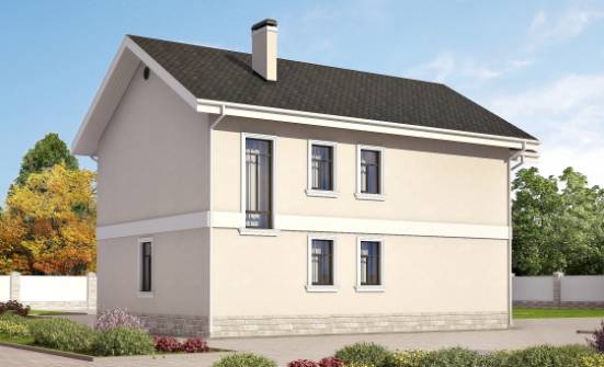 170-008-Л Проект двухэтажного дома, скромный домик из твинблока Липецк | Проекты домов от House Expert