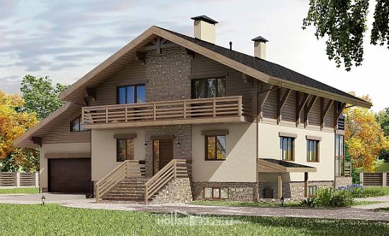 420-001-Л Проект трехэтажного дома с мансардой, гараж, огромный дом из кирпича Елец | Проекты домов от House Expert