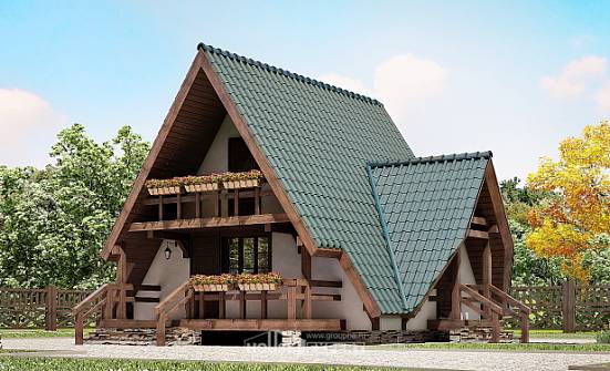 070-003-П Проект двухэтажного дома с мансардным этажом, крохотный домик из дерева Липецк | Проекты домов от House Expert