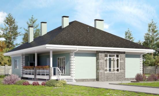 135-003-Л Проект одноэтажного дома, доступный загородный дом из блока Елец | Проекты домов от House Expert