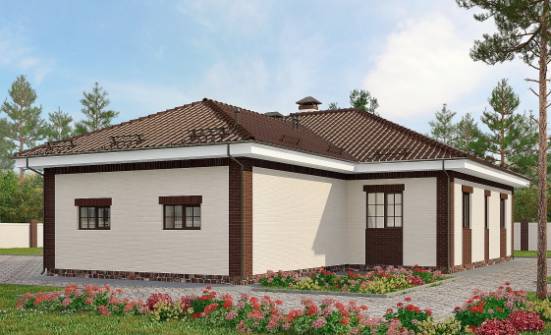 160-015-П Проект одноэтажного дома, гараж, небольшой домик из арболита Липецк | Проекты домов от House Expert
