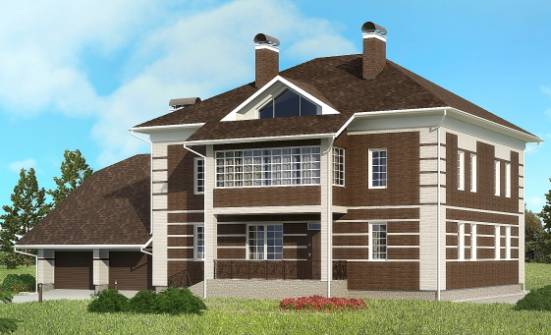 505-002-Л Проект трехэтажного дома, гараж, большой домик из кирпича Липецк | Проекты домов от House Expert