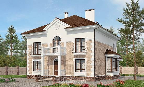 220-008-П Проект двухэтажного дома, красивый домик из кирпича Липецк | Проекты домов от House Expert