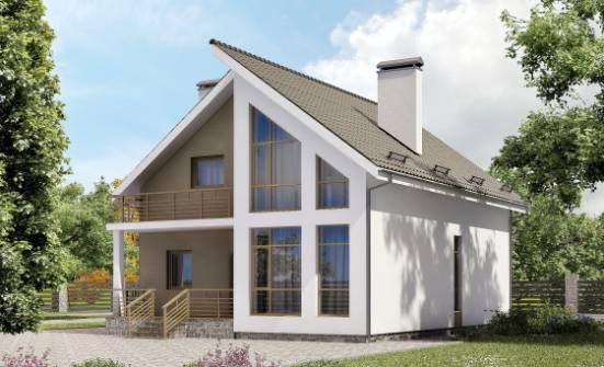 170-006-Л Проект двухэтажного дома мансардой, простой домик из блока Елец | Проекты домов от House Expert