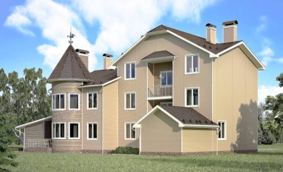 555-001-Л Проект трехэтажного дома с мансардой, гараж, просторный загородный дом из пеноблока Липецк | Проекты домов от House Expert