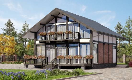170-007-П Проект двухэтажного дома мансардой, экономичный дом из бревен Липецк | Проекты домов от House Expert