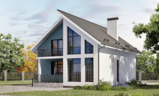 170-006-П Проект двухэтажного дома с мансардой, уютный коттедж из теплоблока Липецк | Проекты домов от House Expert
