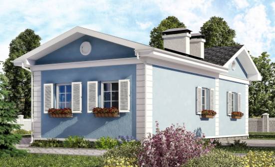 090-004-П Проект одноэтажного дома, бюджетный коттедж из керамзитобетонных блоков Липецк | Проекты одноэтажных домов от House Expert