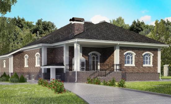 490-001-П Проект трехэтажного дома с мансардой, гараж, просторный загородный дом из кирпича Елец | Проекты домов от House Expert