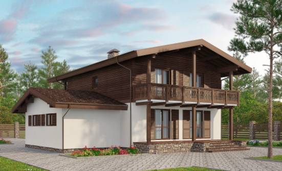 180-018-Л Проект двухэтажного дома мансардой, гараж, доступный загородный дом из арболита Елец | Проекты домов от House Expert