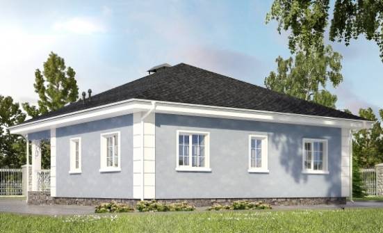 100-001-П Проект одноэтажного дома, компактный домик из газобетона Липецк | Проекты одноэтажных домов от House Expert