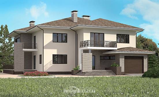500-001-П Проект трехэтажного дома и гаражом, классический загородный дом из кирпича Липецк | Проекты домов от House Expert