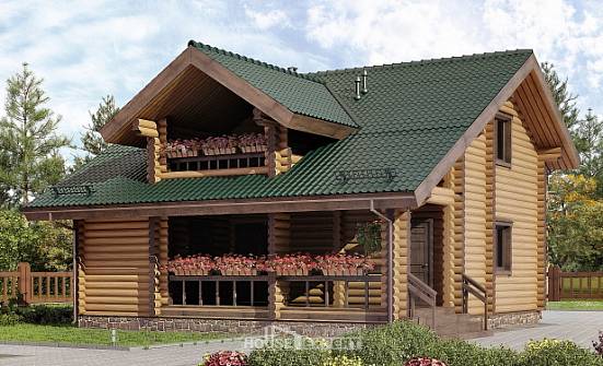 110-005-П Проект двухэтажного дома с мансардным этажом, бюджетный загородный дом из дерева Липецк | Проекты домов от House Expert