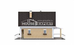 130-004-П Проект двухэтажного дома с мансардным этажом, небольшой дом из керамзитобетонных блоков Липецк, House Expert