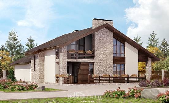 480-001-Л Проект трехэтажного дома с мансардой, современный коттедж из арболита Елец | Проекты домов от House Expert