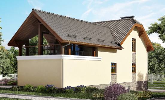 255-003-П Проект трехэтажного дома мансардный этаж и гаражом, красивый дом из бризолита Липецк | Проекты домов от House Expert