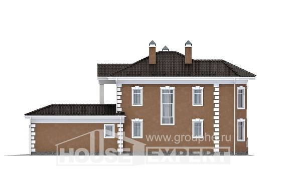 150-006-П Проект двухэтажного дома и гаражом, красивый коттедж из газосиликатных блоков Липецк, House Expert