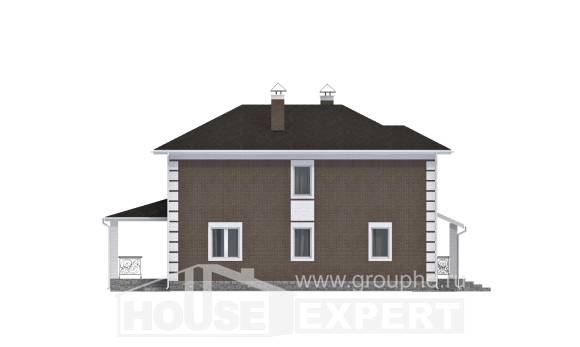 185-002-П Проект двухэтажного дома, уютный коттедж из твинблока Елец, House Expert