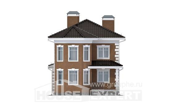 150-006-П Проект двухэтажного дома, гараж, бюджетный домик из керамзитобетонных блоков Елец, House Expert