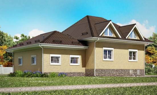 400-001-П Проект трехэтажного дома мансардой, гараж, большой домик из арболита Елец | Проекты домов от House Expert