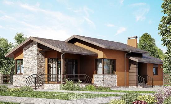 130-007-П Проект одноэтажного дома, бюджетный загородный дом из керамзитобетонных блоков Липецк | Проекты домов от House Expert
