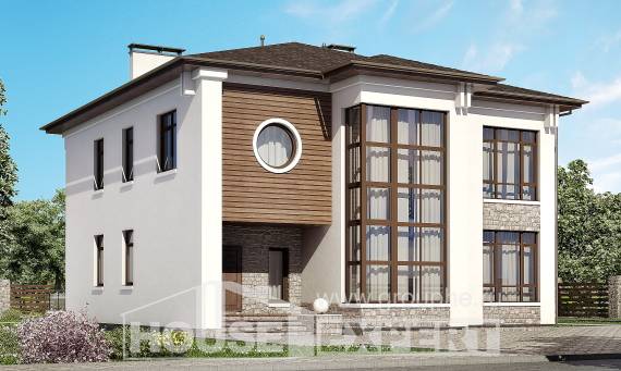 300-005-П Проект двухэтажного дома, классический коттедж из кирпича Елец, House Expert