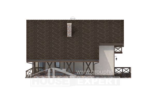 155-007-П Проект двухэтажного дома мансардой, гараж, красивый домик из бризолита Липецк, House Expert