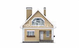 130-004-П Проект двухэтажного дома мансардой, доступный коттедж из керамзитобетонных блоков Елец, House Expert