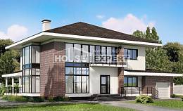 275-002-П Проект двухэтажного дома и гаражом, современный домик из кирпича Липецк, House Expert