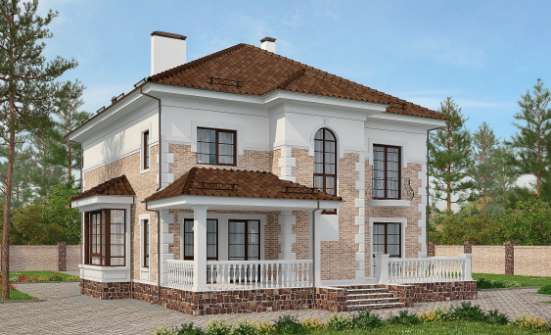 220-008-П Проект двухэтажного дома, классический домик из кирпича Липецк | Проекты домов от House Expert