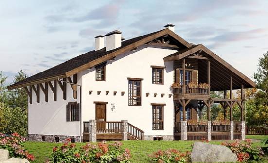 400-004-П Проект трехэтажного дома мансардой и гаражом, огромный загородный дом из кирпича Елец | Проекты домов от House Expert