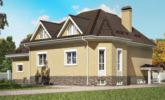 400-001-П Проект трехэтажного дома мансардой, гараж, большой домик из арболита Елец | Проекты домов от House Expert