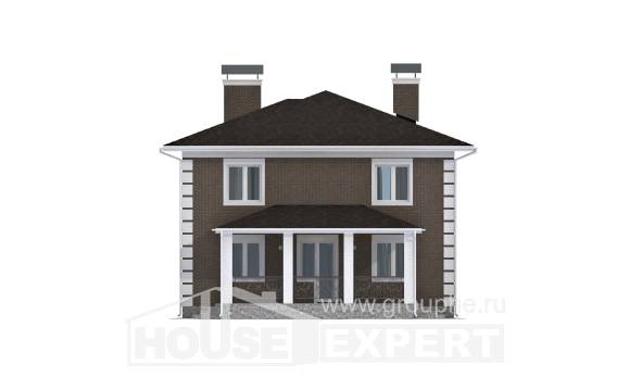 185-002-П Проект двухэтажного дома, доступный домик из поризованных блоков Елец, House Expert