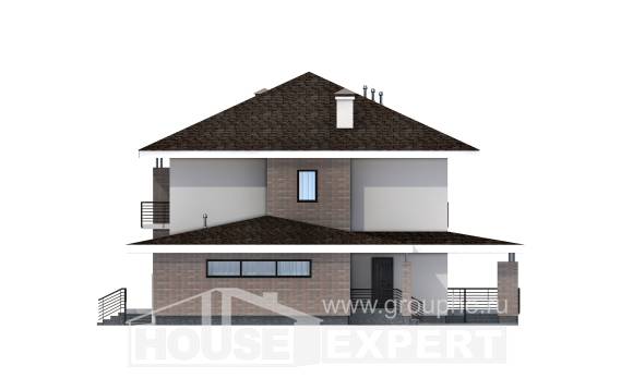 275-002-П Проект двухэтажного дома и гаражом, просторный коттедж из кирпича Елец, House Expert