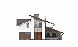 200-010-П Проект двухэтажного дома с мансардным этажом, гараж, современный коттедж из твинблока Елец, House Expert