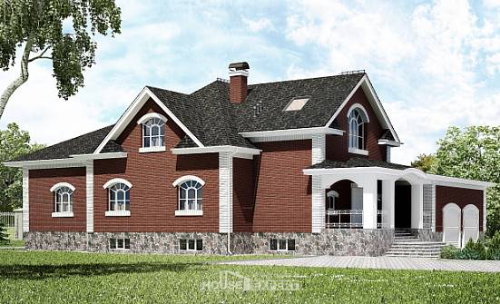 600-001-П Проект трехэтажного дома с мансардой, гараж, красивый домик из газобетона Липецк | Проекты домов от House Expert
