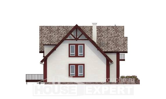 300-008-Л Проект двухэтажного дома с мансардным этажом и гаражом, современный загородный дом из газосиликатных блоков Липецк, House Expert