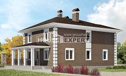 185-002-П Проект двухэтажного дома, классический загородный дом из керамзитобетонных блоков Липецк, House Expert