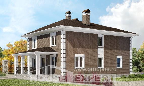 185-002-П Проект двухэтажного дома, классический загородный дом из керамзитобетонных блоков Липецк, House Expert