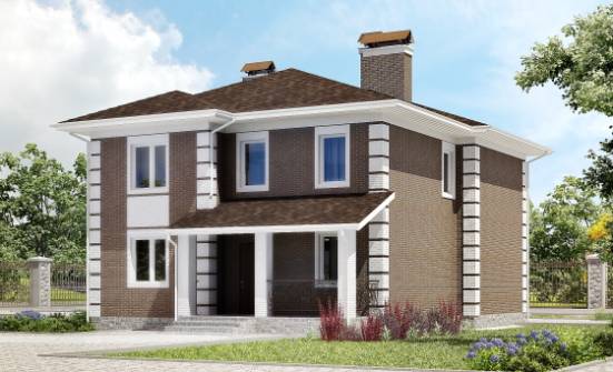 185-002-П Проект двухэтажного дома, красивый загородный дом из газобетона Елец | Проекты домов от House Expert