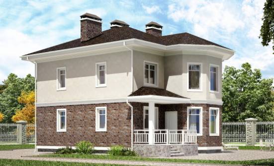 120-001-Л Проект трехэтажного дома, простой дом из поризованных блоков Елец | Проекты домов от House Expert