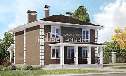 185-002-П Проект двухэтажного дома, скромный дом из керамзитобетонных блоков Липецк, House Expert
