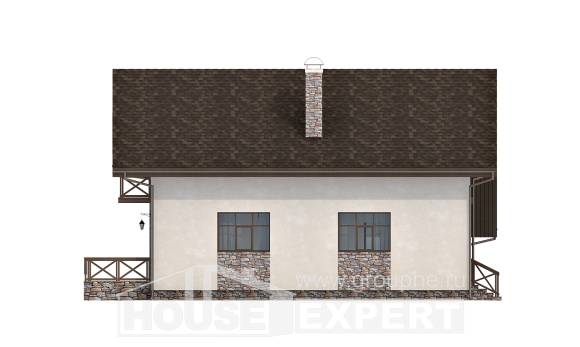 155-007-П Проект двухэтажного дома с мансардой и гаражом, современный загородный дом из твинблока Елец, House Expert