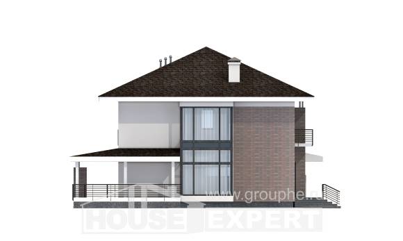 275-002-П Проект двухэтажного дома и гаражом, красивый коттедж из кирпича Липецк, House Expert