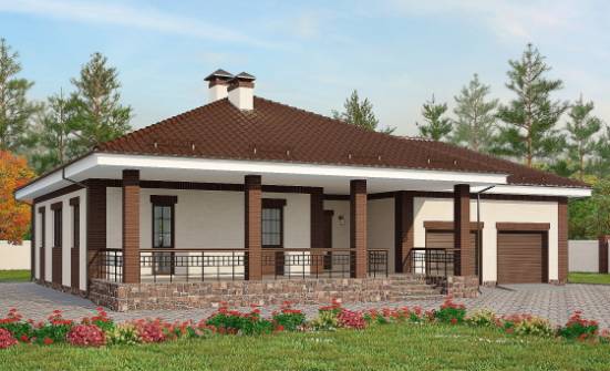 160-015-П Проект одноэтажного дома, гараж, экономичный дом из бризолита Липецк | Проекты домов от House Expert