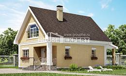 130-004-П Проект двухэтажного дома мансардой, красивый дом из арболита Липецк, House Expert