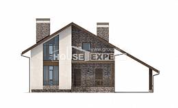 155-007-П Проект двухэтажного дома мансардный этаж и гаражом, экономичный загородный дом из газосиликатных блоков Липецк, House Expert
