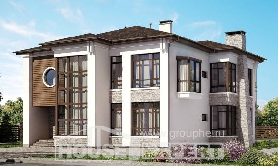 300-005-П Проект двухэтажного дома, огромный загородный дом из кирпича Липецк, House Expert